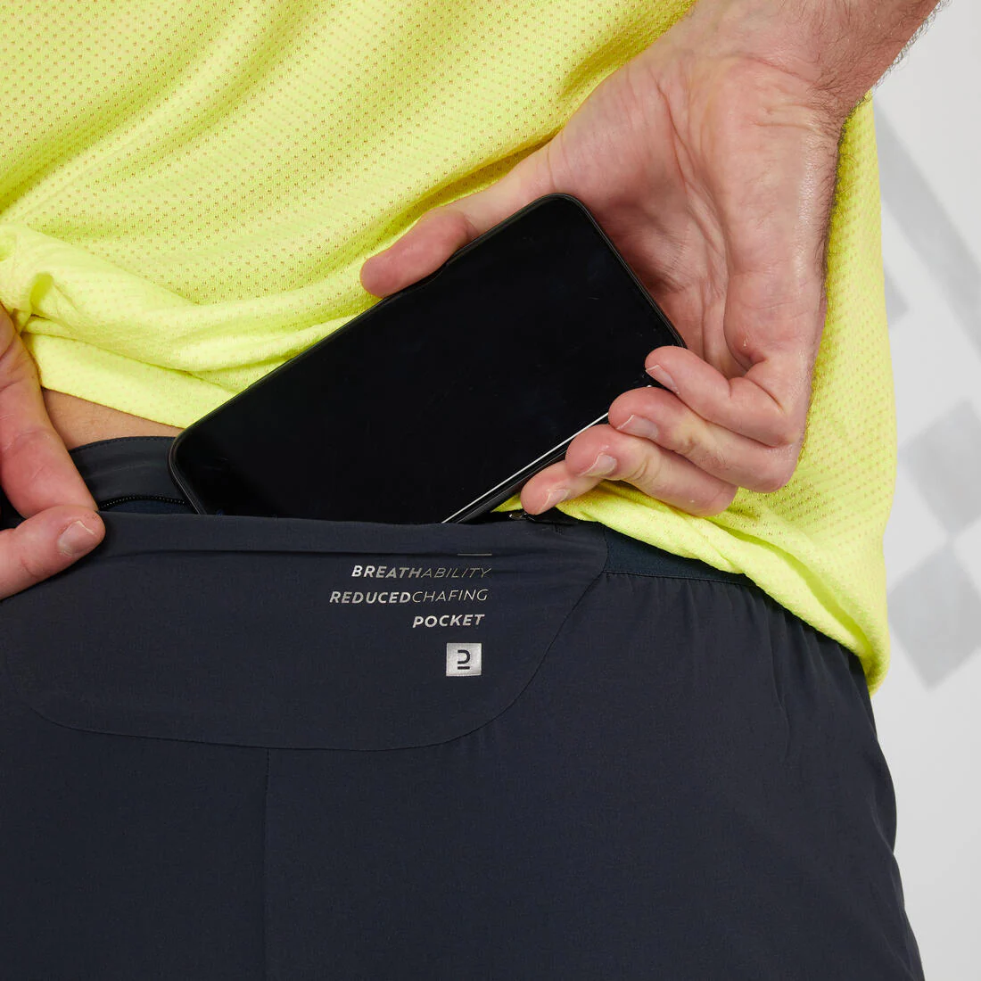 Short de running 2 en 1 negro para hombre Kiprun Run 500 Confort - Image 11