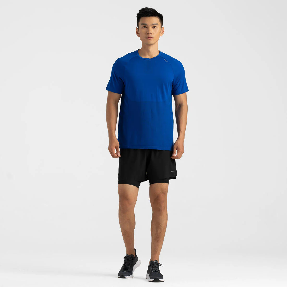 Short de running 2 en 1 negro para hombre Kiprun Run 500 Confort - Image 4