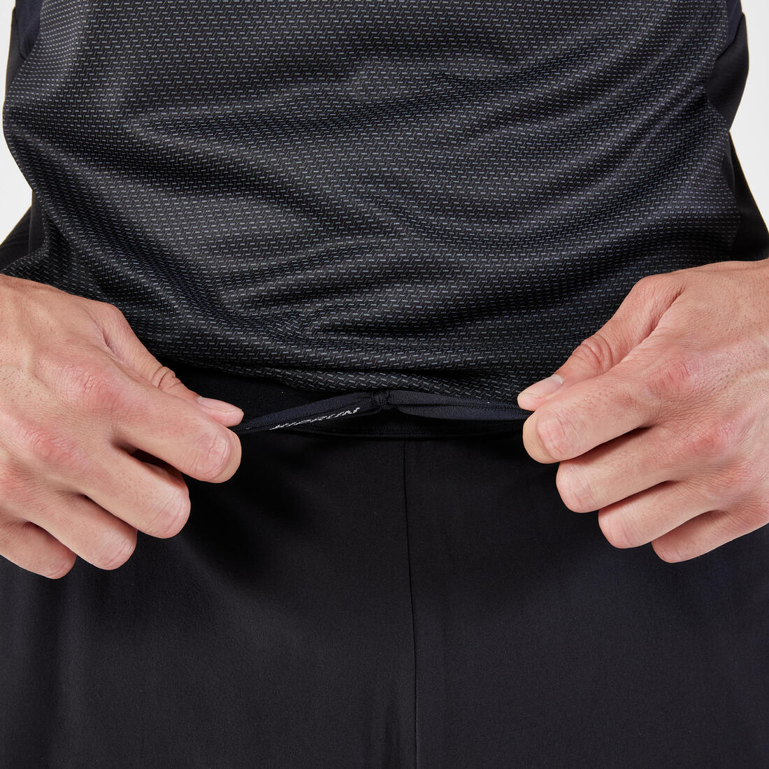 Short de running 2 en 1 negro para hombre Kiprun Run 500 Confort - Image 8