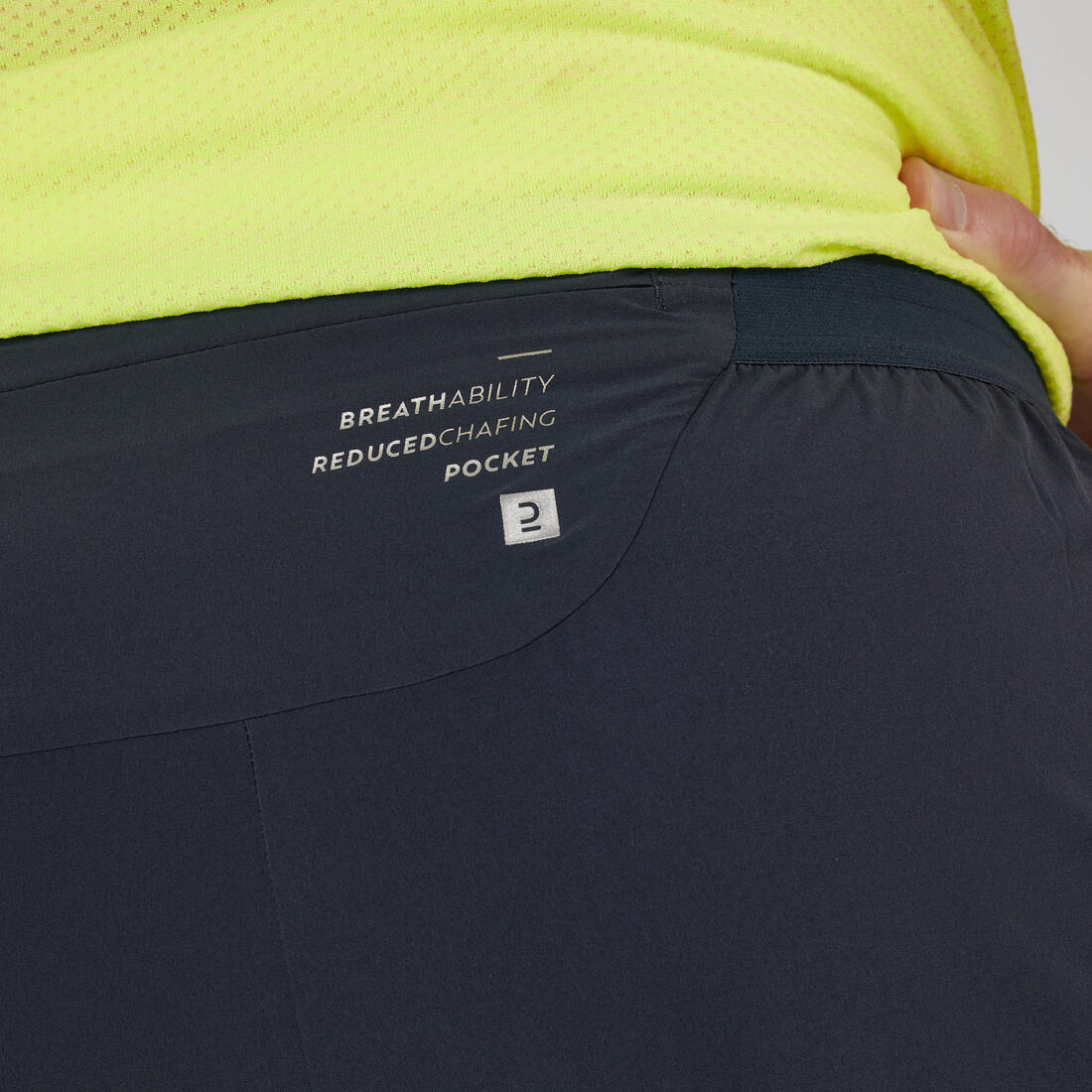 Short de running 2 en 1 negro para hombre Kiprun Run 500 Confort - Image 9