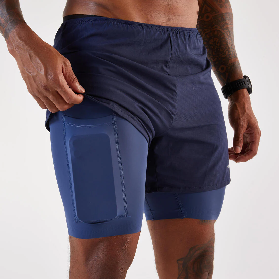 Short de running 2 en 1 para hombre Kiprun Run 500 Confort - Image 18