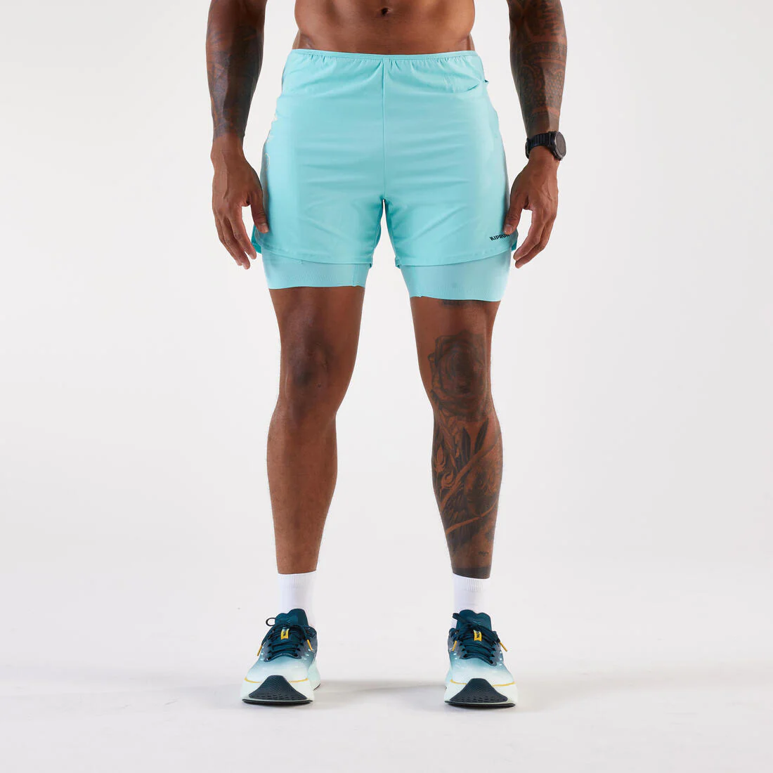 Short de running 2 en 1 para hombre Kiprun Run 500 Confort - Image 3