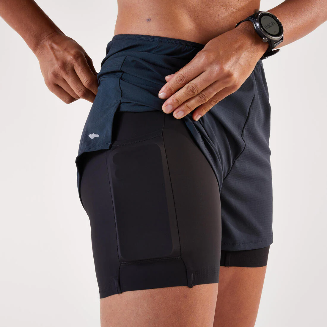 Short de running 2 en 1 para mujer Kiprun Run 500 Confort - Image 13