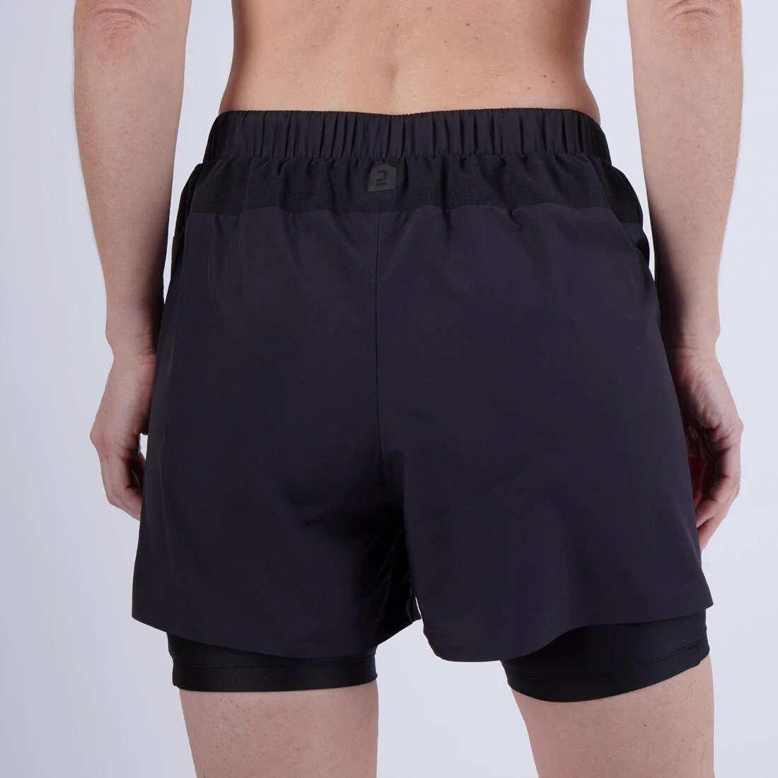 Short de running 2 en 1 transpirable negro para mujer Kiprun Run Dry 500 - Image 10