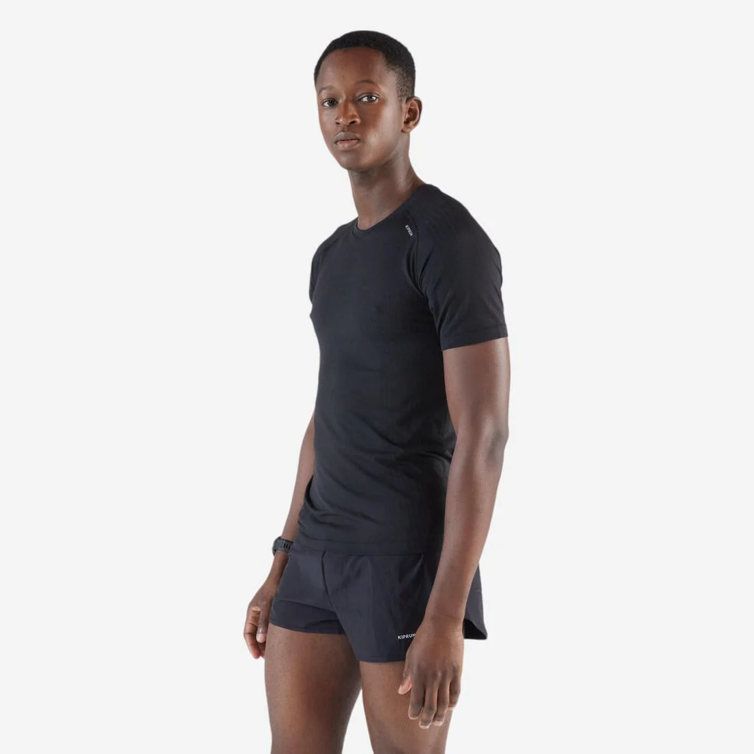 Short de running negro para hombre Kiprun Run 500 Confort Split - Image 5