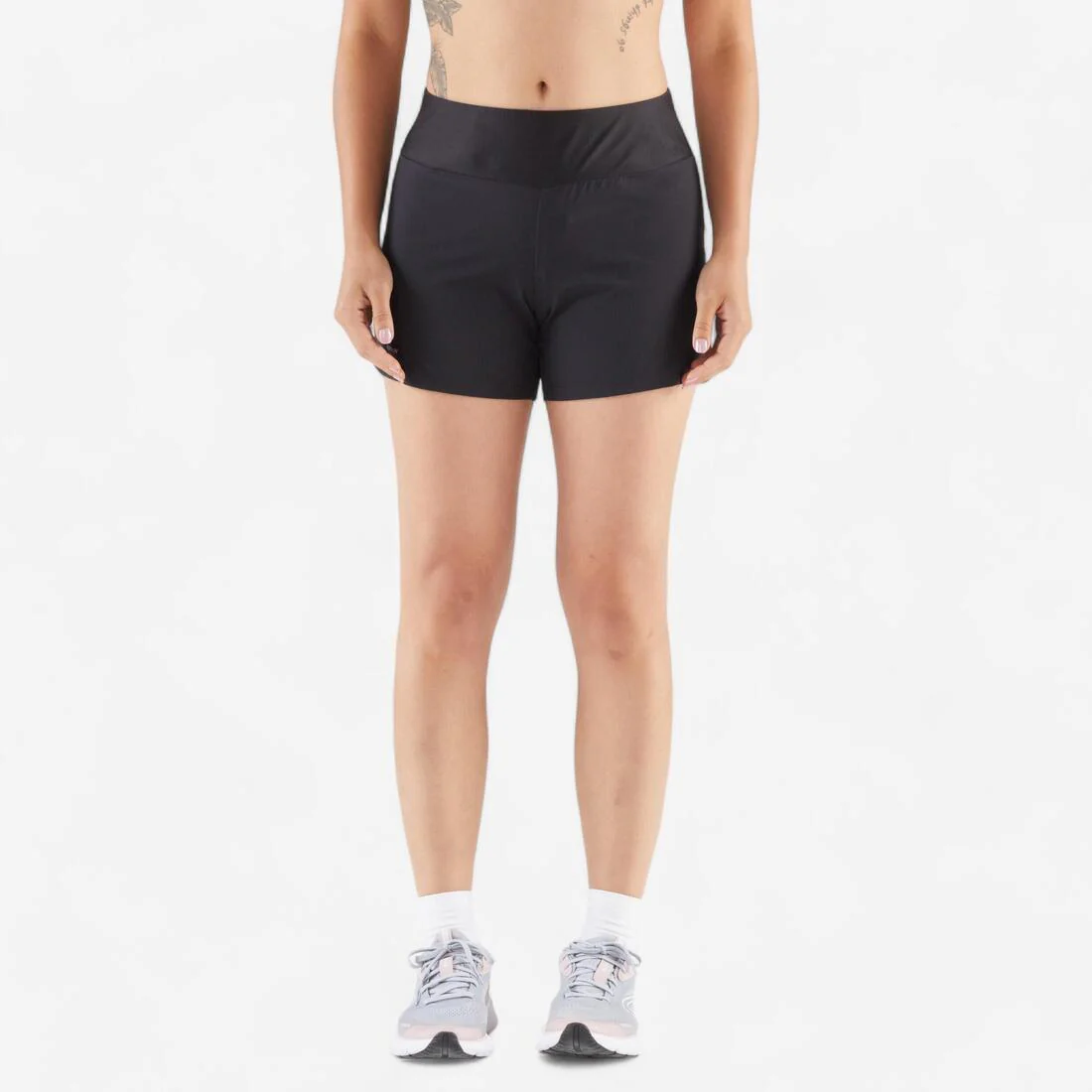 Short de running negro para mujer RUN 100 KIPRUN