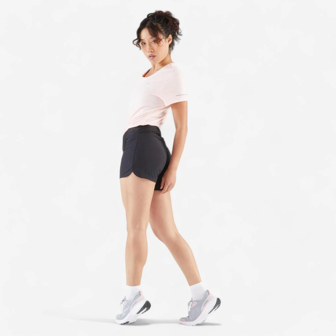 Short de running negro para mujer RUN 100 KIPRUN - Image 6