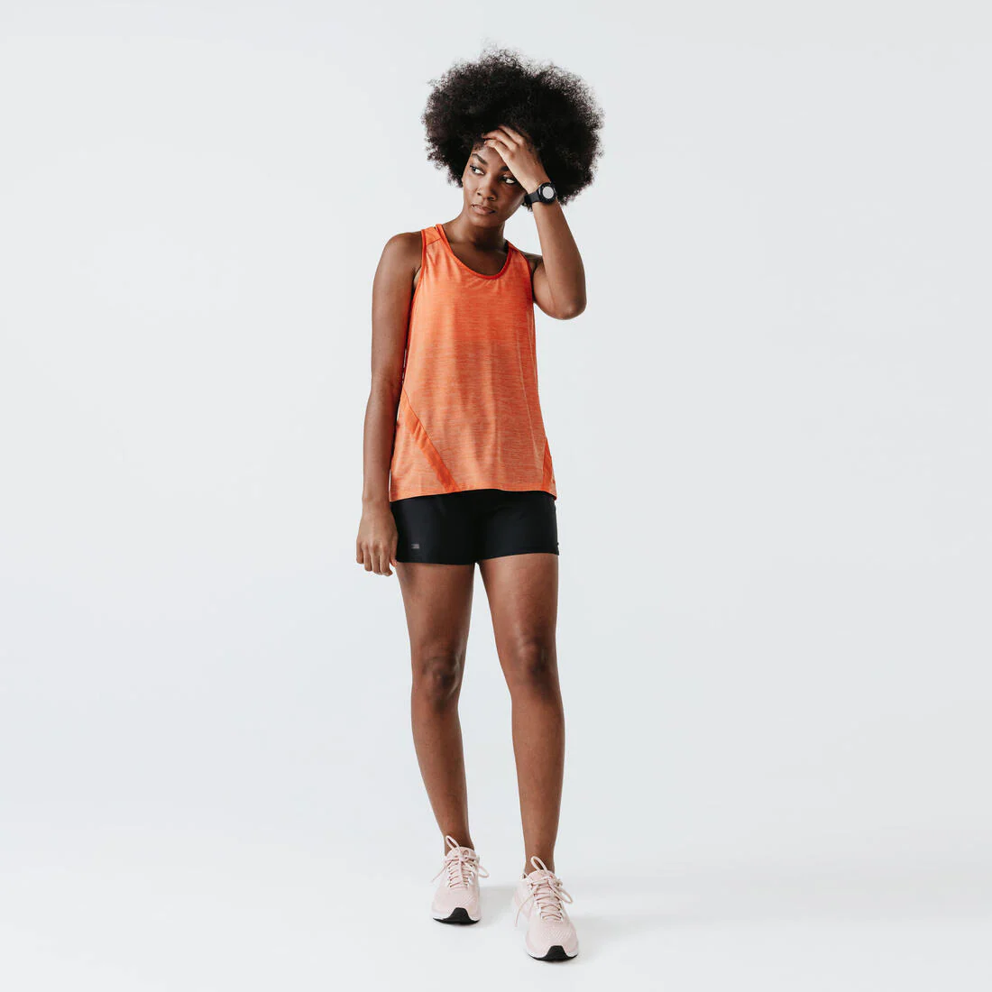 Short de running negro para mujer RUN 100 KIPRUN - Image 8