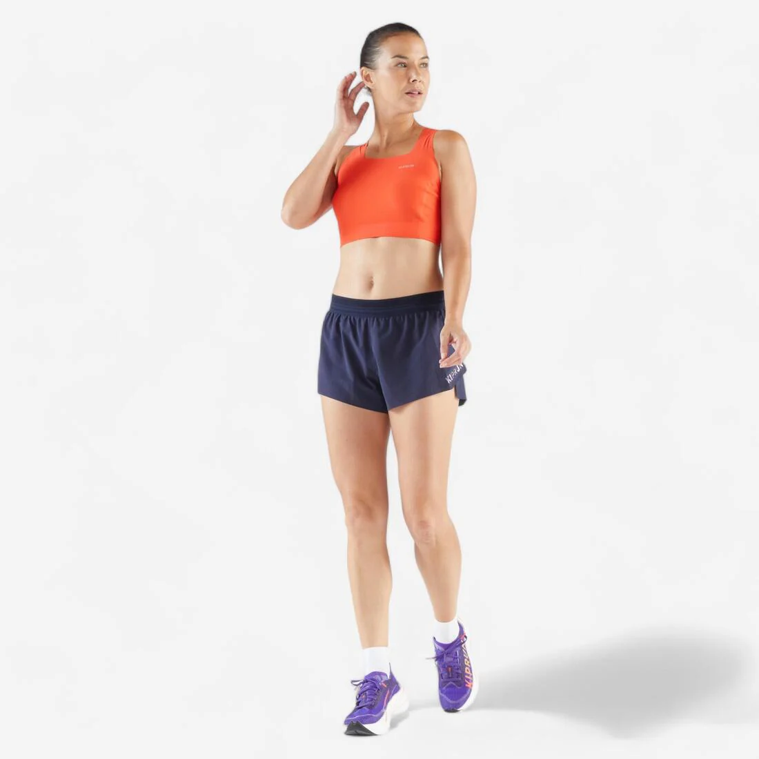 Short de running y trail ligero azul marino para mujer Kiprun Run 900 Light - Image 3
