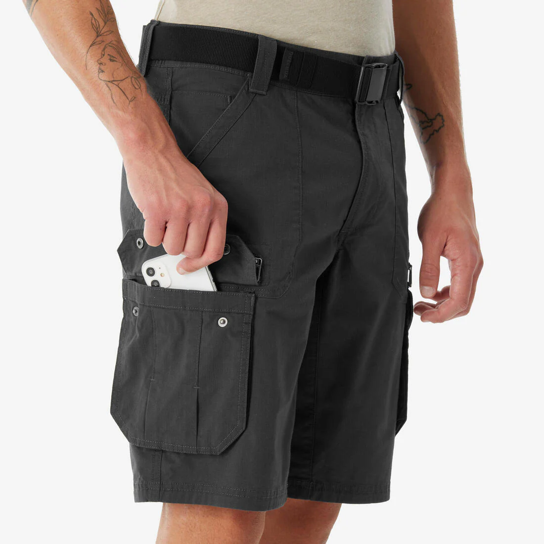 Short de senderismo tipo cargo gris para hombre NH500 - Image 4