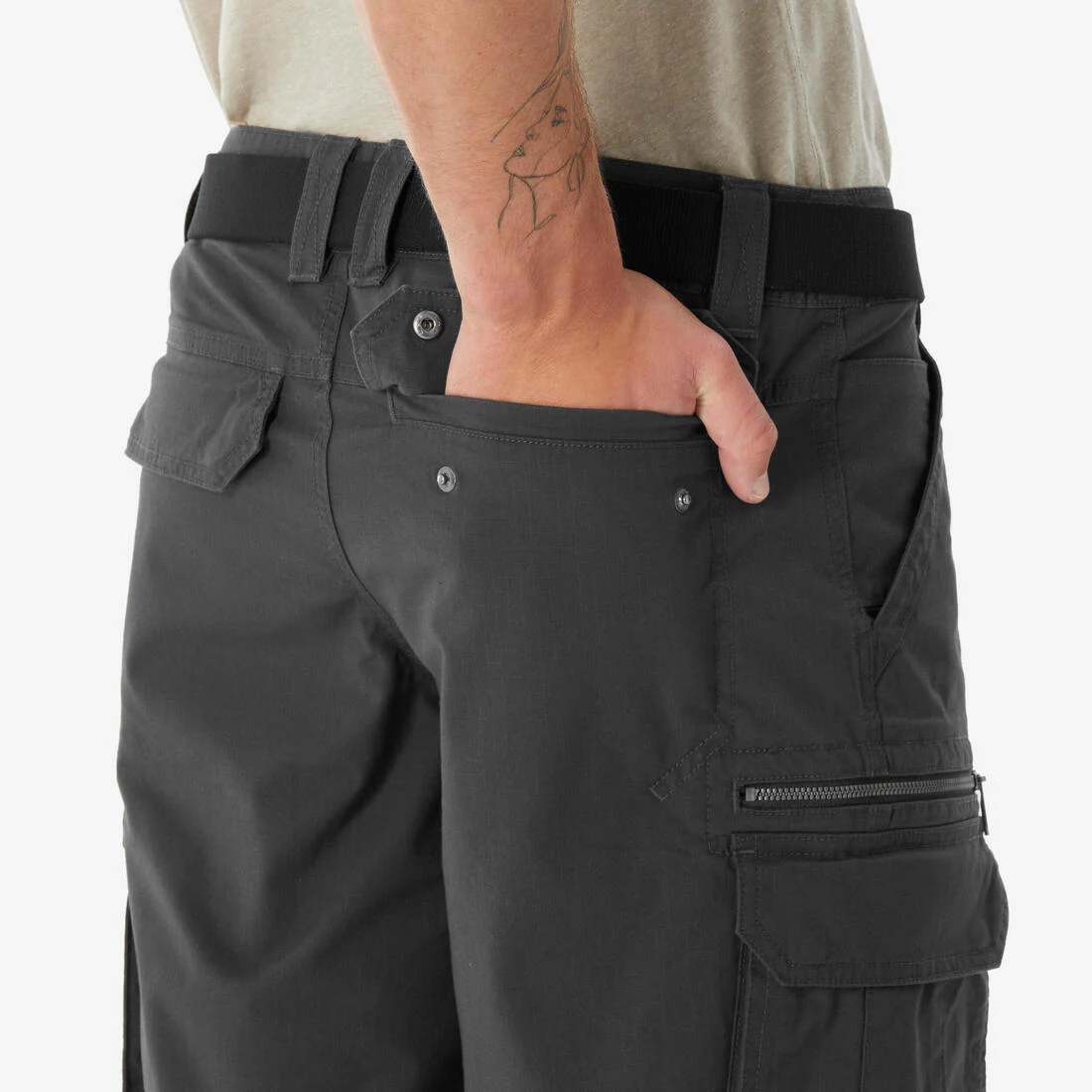 Short de senderismo tipo cargo gris para hombre NH500 - Image 5