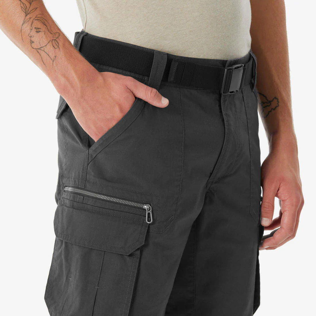 Short de senderismo tipo cargo gris para hombre NH500 - Image 6