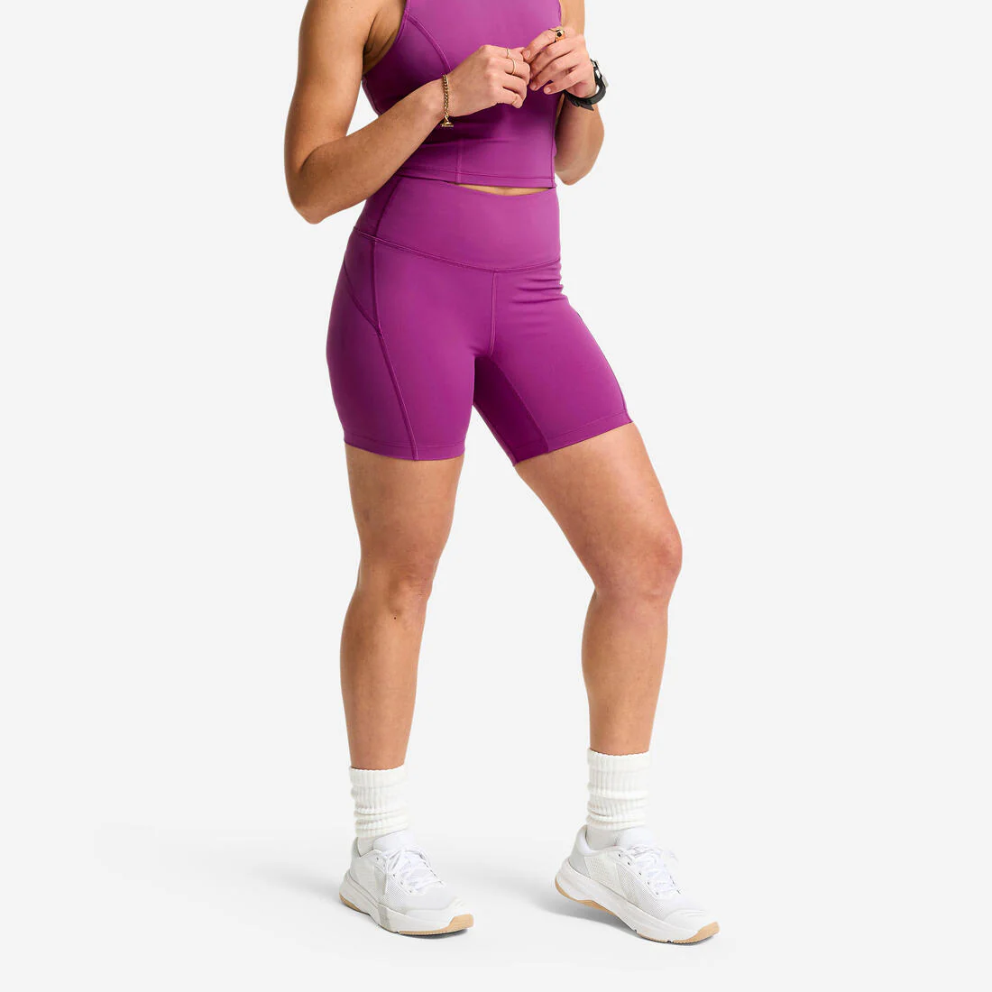 Short deportivo a medio muslo de tiro alto para mujer - Image 2