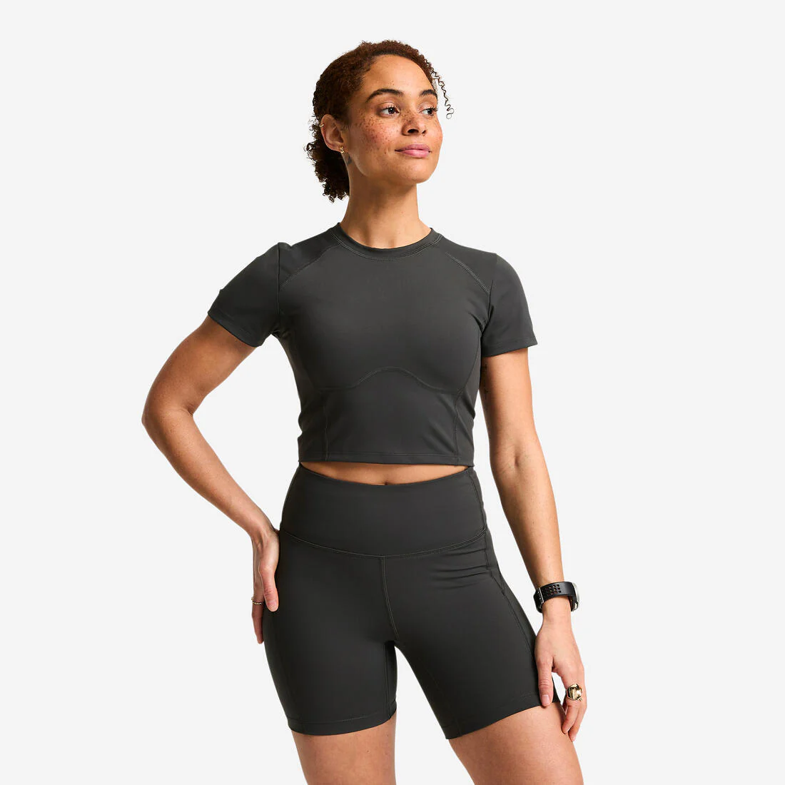 Short deportivo a medio muslo de tiro alto para mujer - Image 5