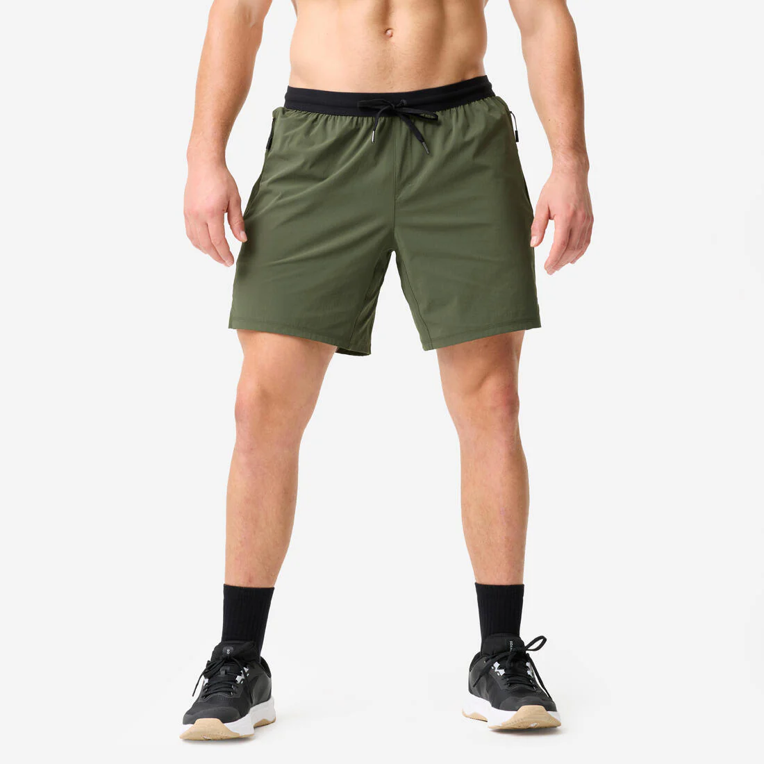 Short ligero deportivo caqui para hombre