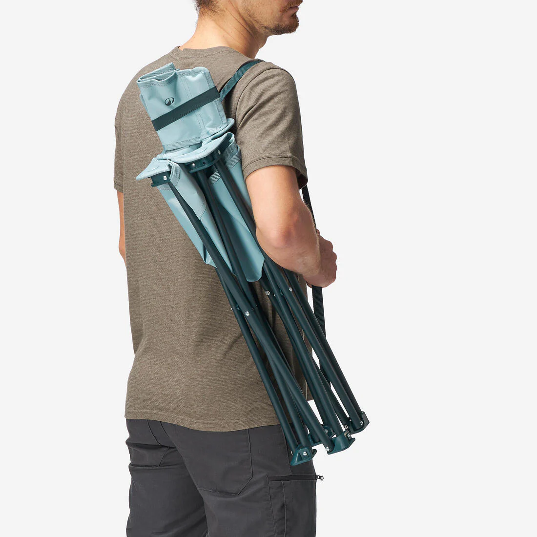 Silla de camping plegable azul - Image 2
