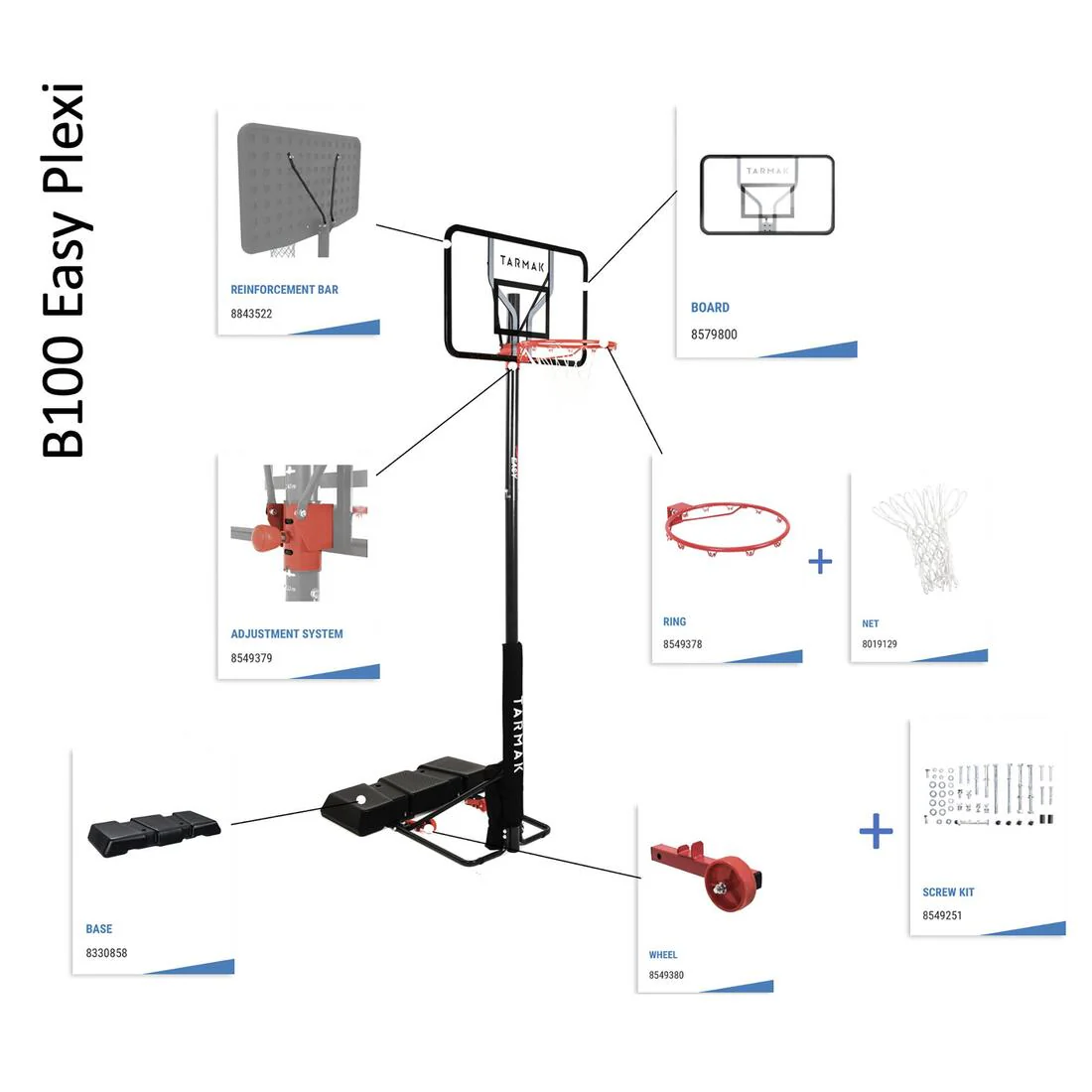 Sistemas de ruedas para canasta de basquetbol B100 Easy - Image 3