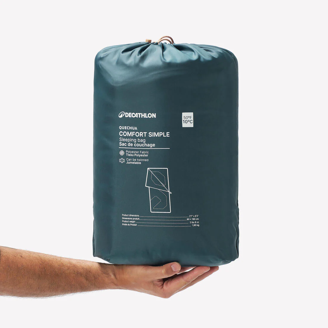 Sleeping bag de camping 10 °C, Comfort - Image 3