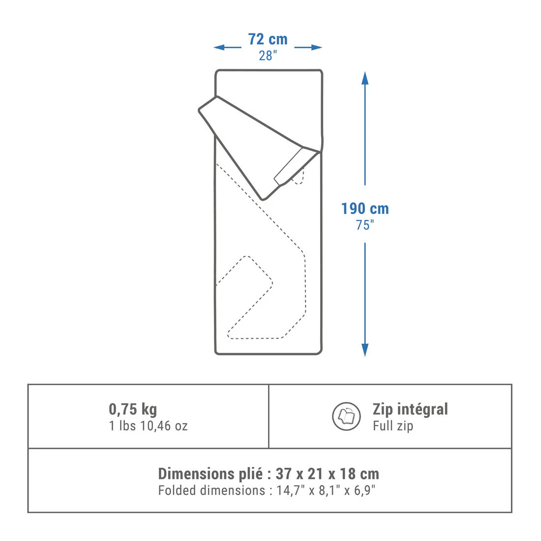 Sleeping bag de camping hasta 20 °C Basic - Image 2