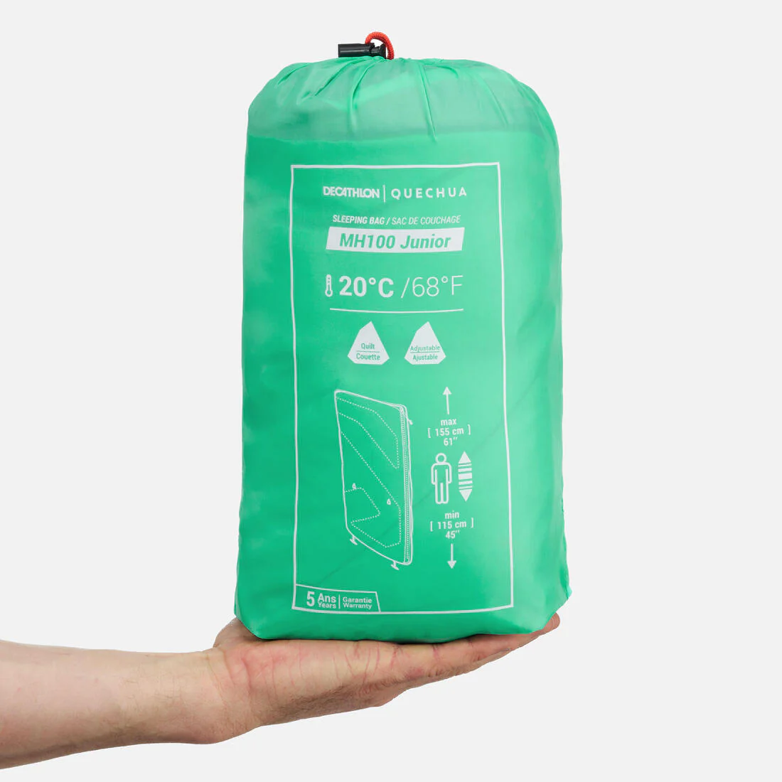 Sleeping bag de camping hasta 20 °C turquesa para niños MH100 - Image 2