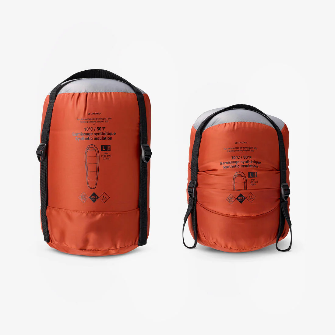 Sleeping bag de trekking sintético, acoplable y compacto para 10 °C MT500 - Image 3