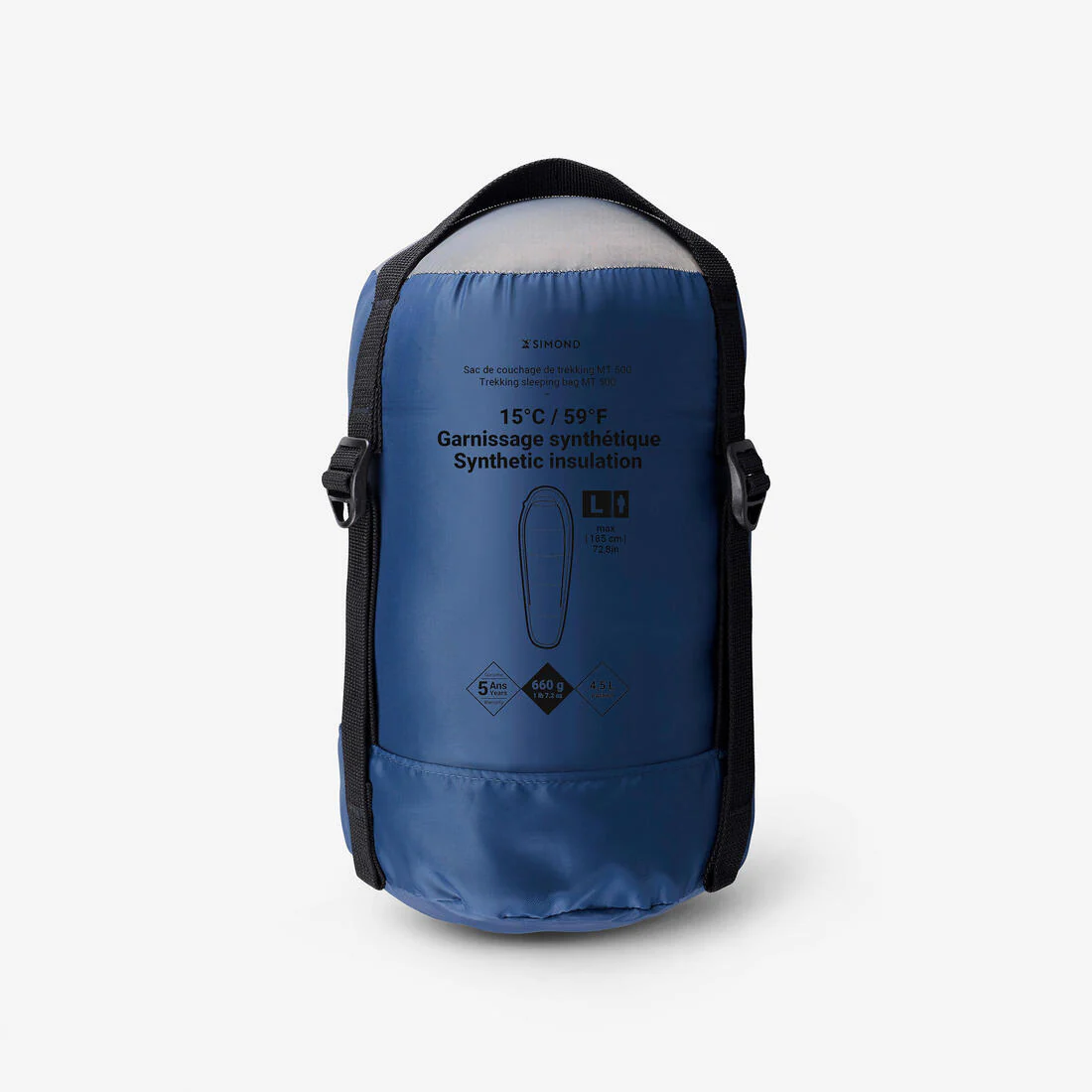 Sleeping bag de trekking sintético, acoplable y compacto para 15 °C MT500 - Image 7