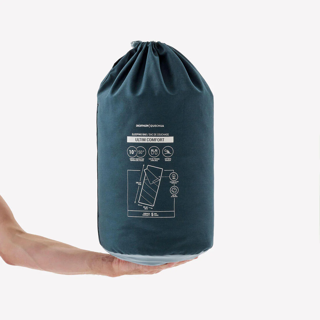 Sleeping bag para camping de algodón para 10° azul Ultim Comfort - Image 2