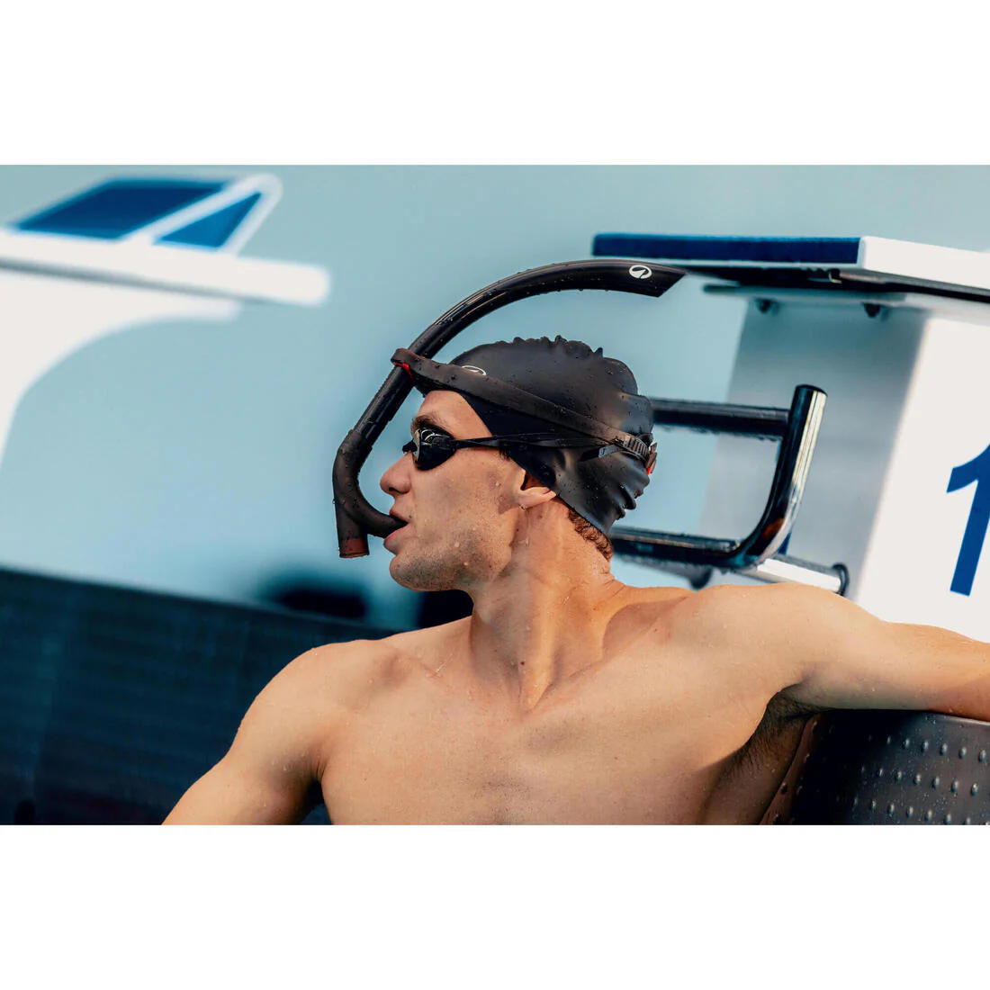 Snorkel frontal de natación negro con rojo M/G - Image 7