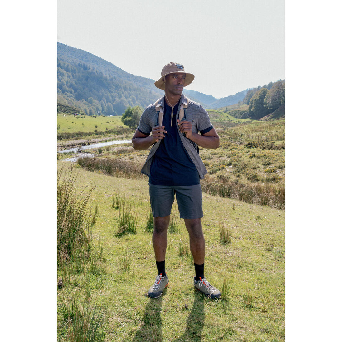 Sombrero de trekking anti-UV azul para hombre Travel 100 - Image 6