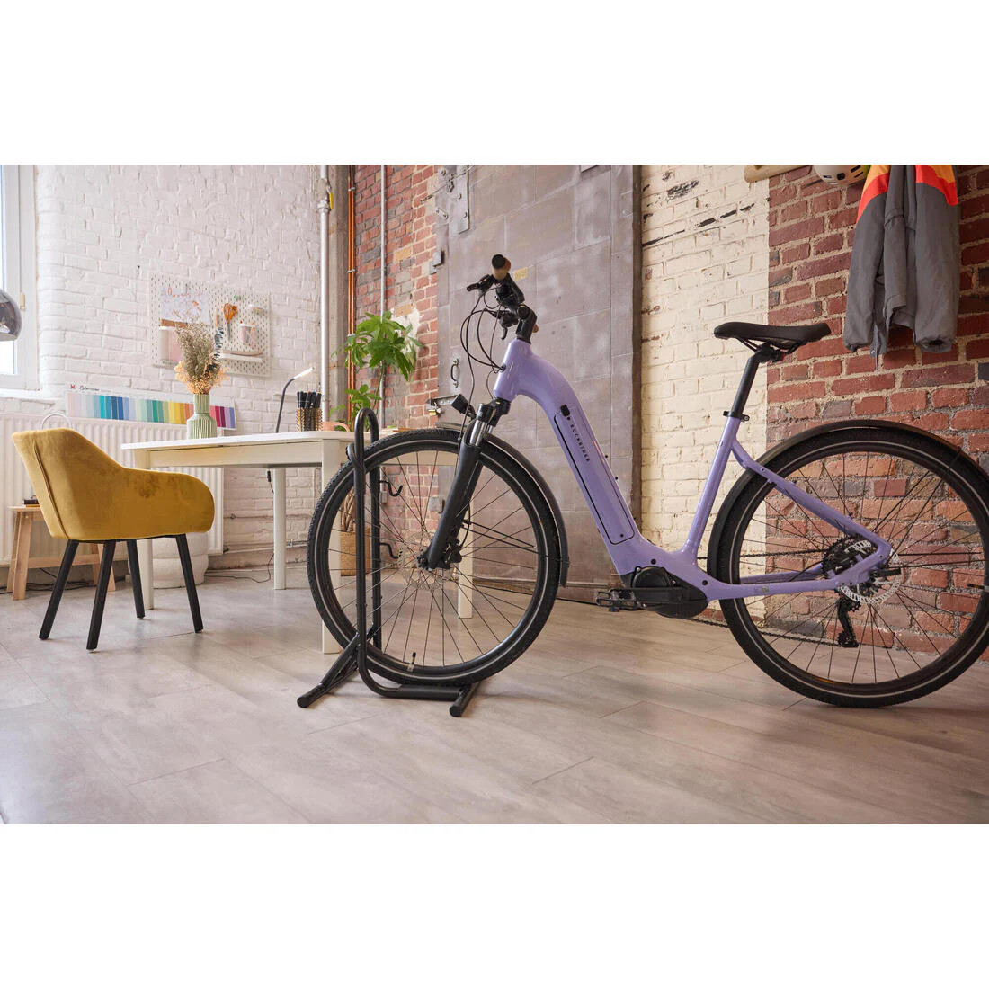 Soporte para bicicleta en suelo 2 en 1 negro - Image 7