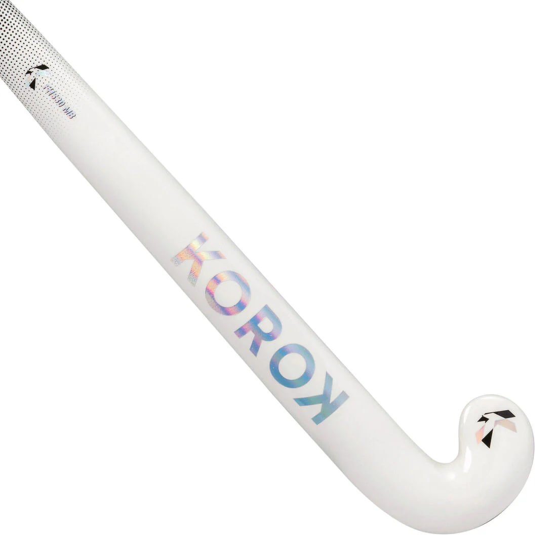 Stick de hockey sobre hierba adulto mid bow 30% carbono FH530 blanco negro