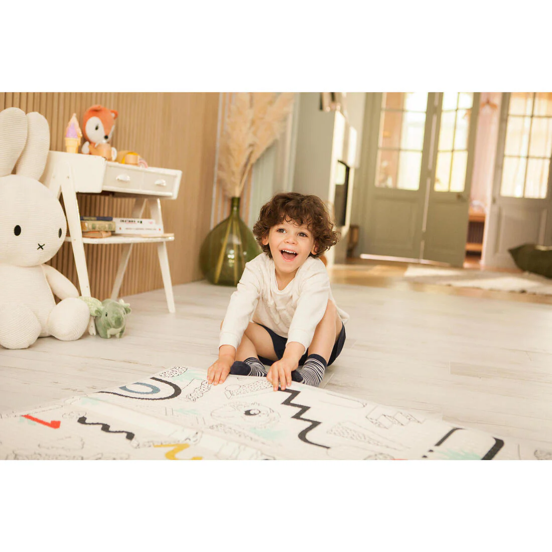 Sudadera básica con estampado beige para niños - Image 8