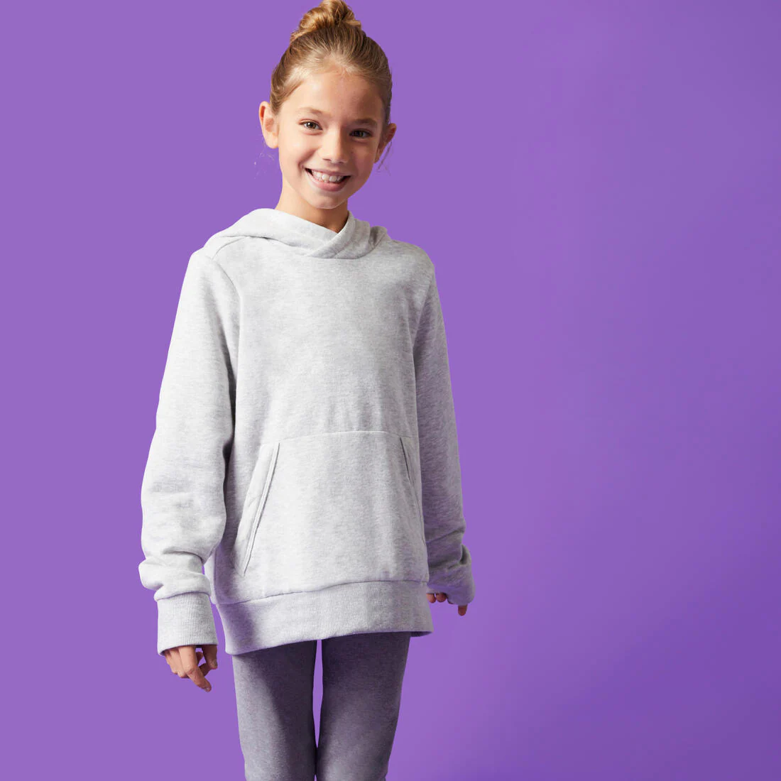 Sudadera Capucha Niños Gris Claro Algodón - Image 12