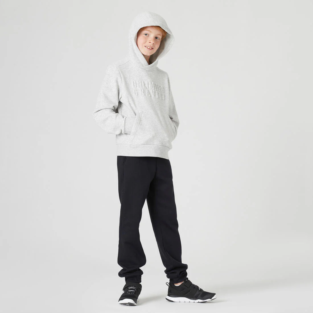 Sudadera Capucha Niños Gris Claro Algodón - Image 23