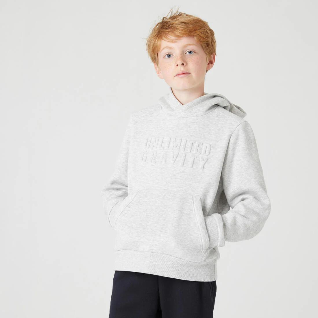 Sudadera Capucha Niños Gris Claro Algodón - Image 25