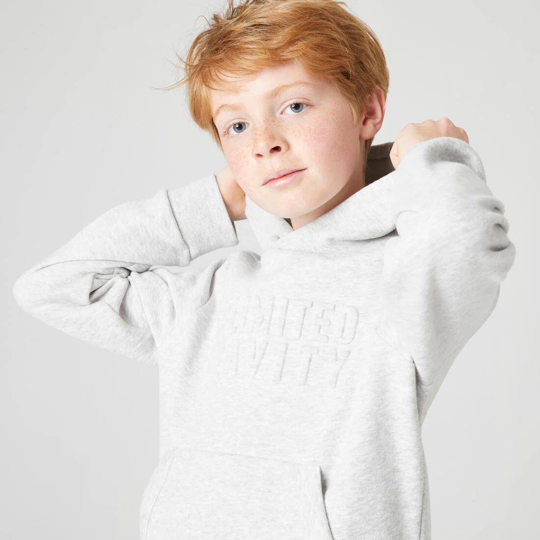 Sudadera Capucha Niños Gris Claro Algodón - Image 26