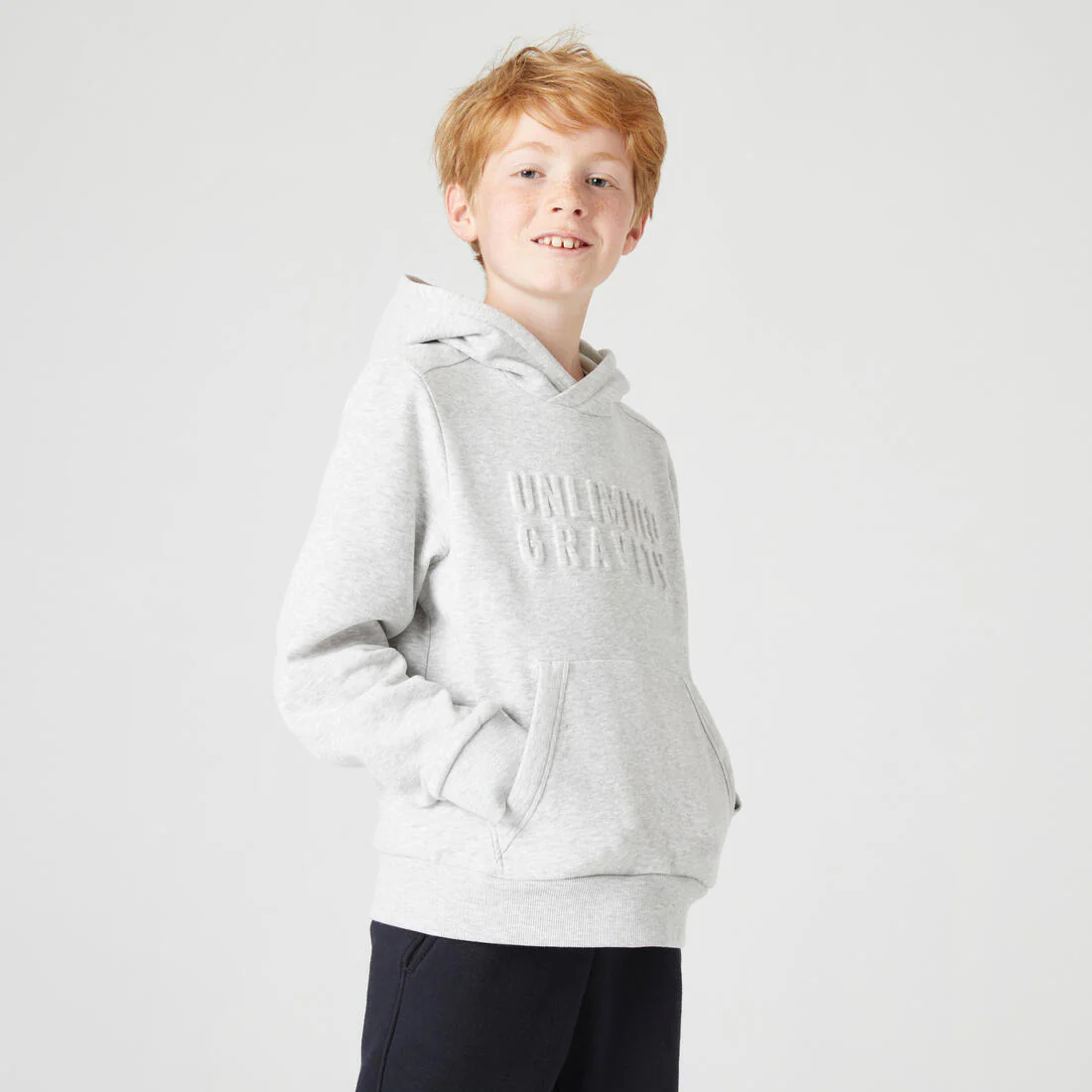 Sudadera Capucha Niños Gris Claro Algodón - Image 29