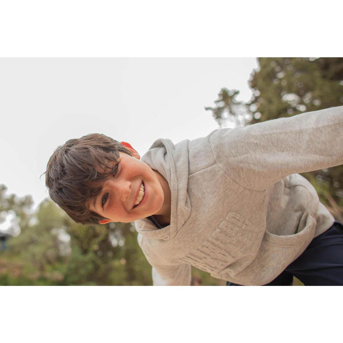 Sudadera Capucha Niños Gris Claro Algodón - Image 30