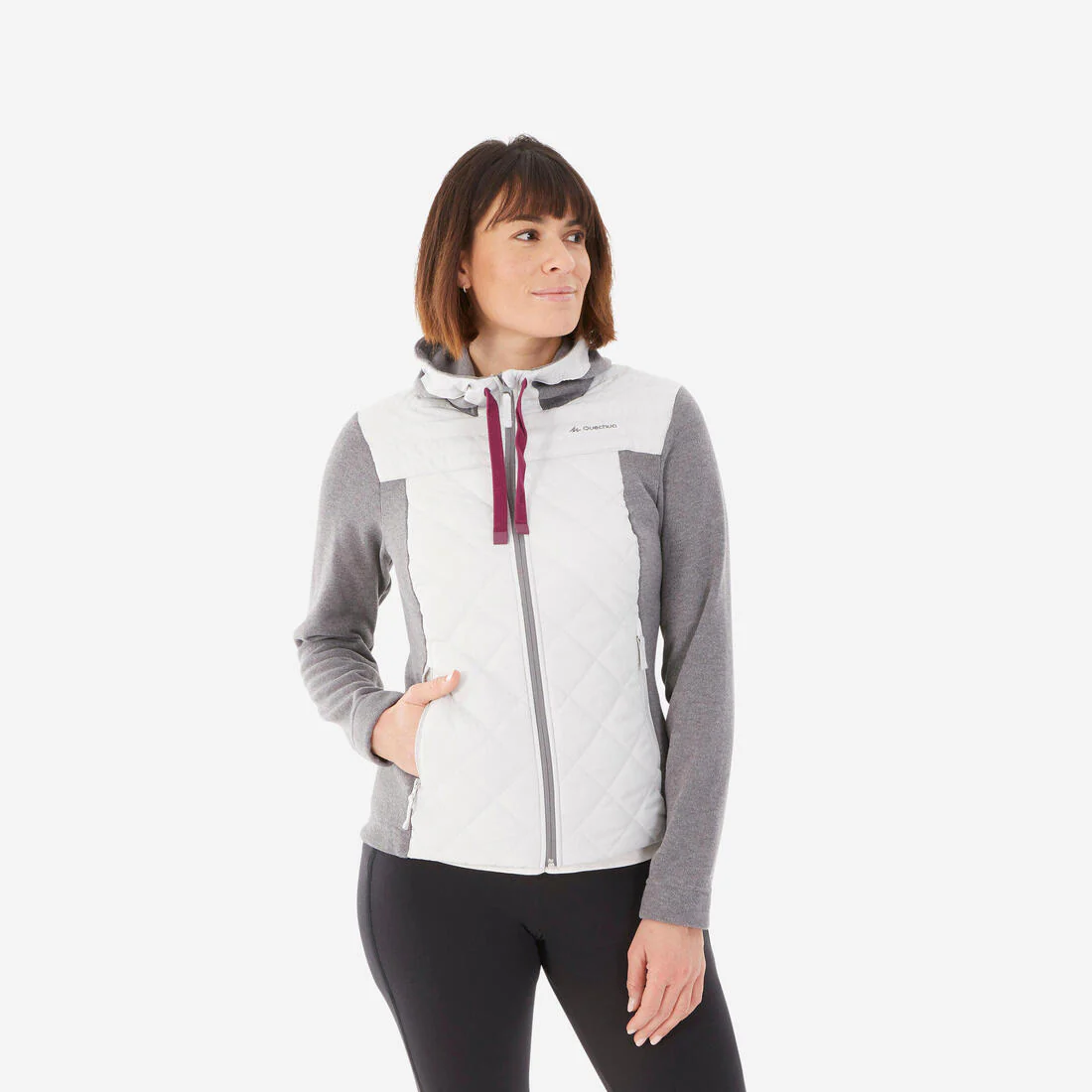 Sudadera con capucha de senderismo - NH100 Hybrid - Mujer