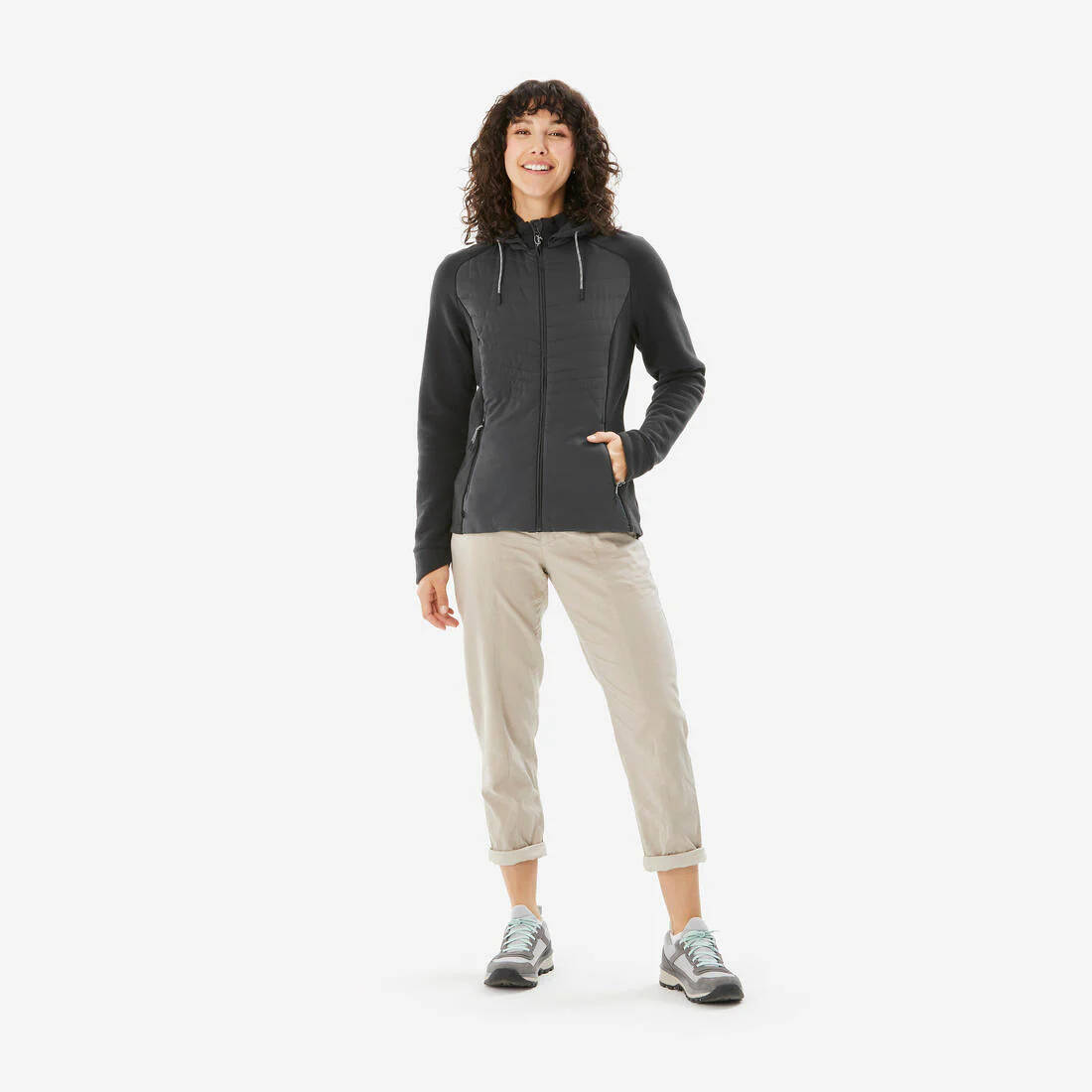 Sudadera con capucha de senderismo para mujer NH500 Hybrid - Image 2