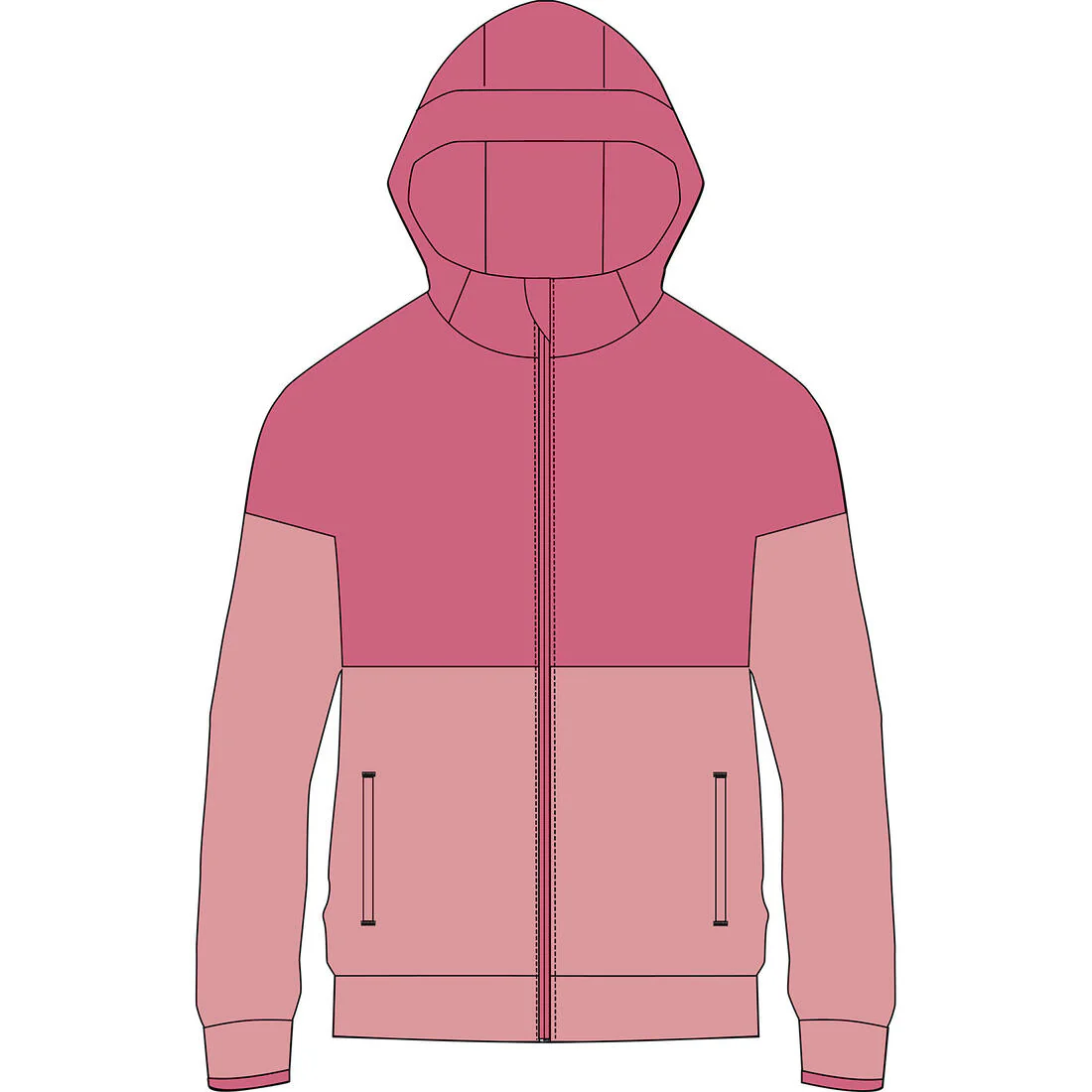 Sudadera de algodón transpirable con cierre y capucha para niños 900 - Rosa - Image 7