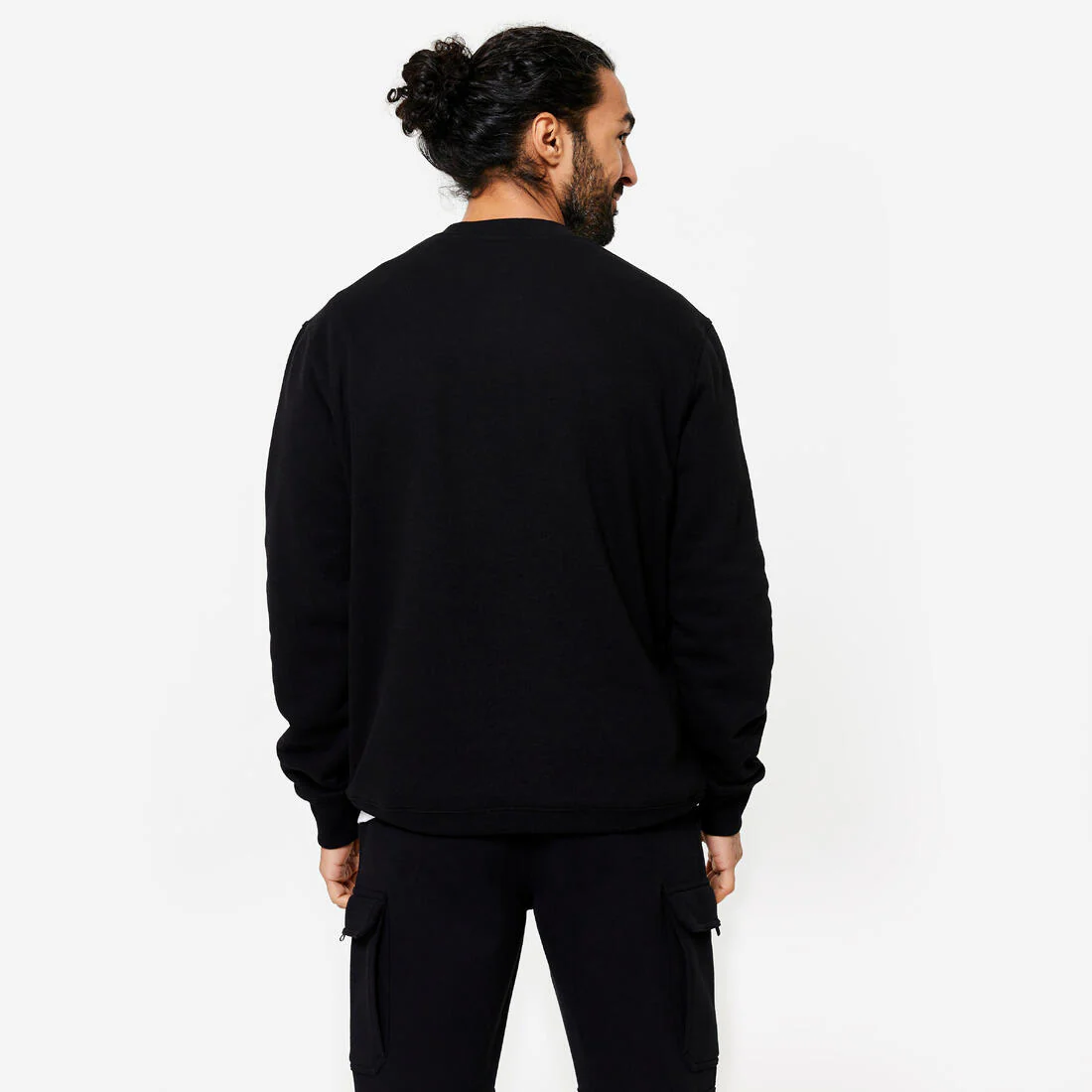 Sudadera de fitness cálida de muletón negra para hombre - Image 15