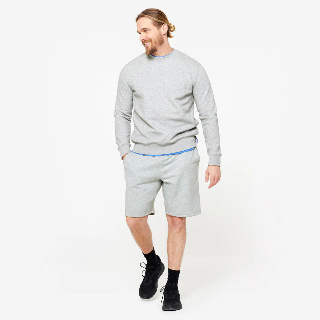 Sudadera de fitness cálida de muletón negra para hombre - Image 5