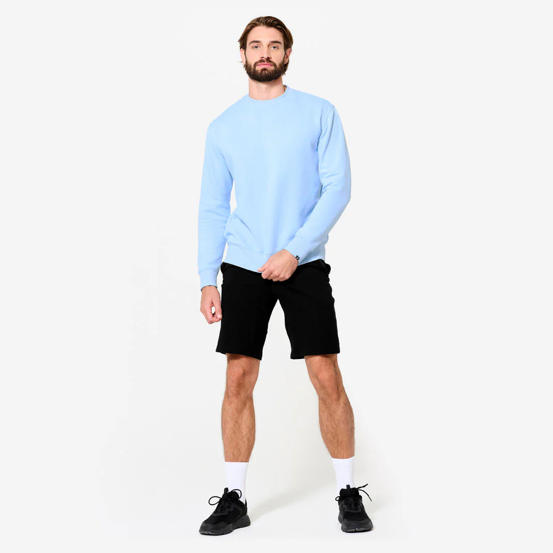 Sudadera de fitness cálida de muletón negra para hombre - Image 7