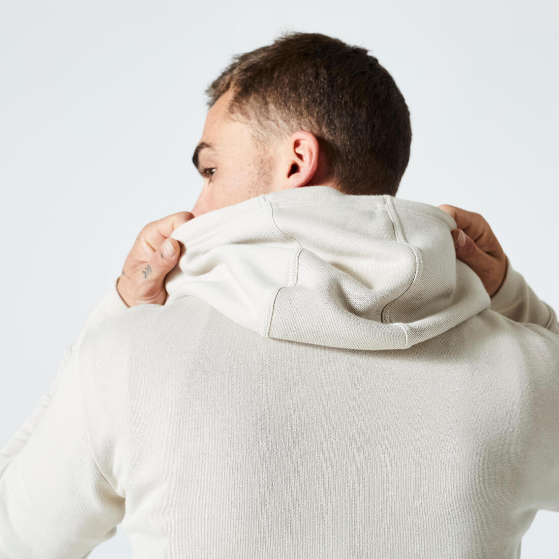 Sudadera de fitness con capucha en lino para hombre 500 Essential - Image 10