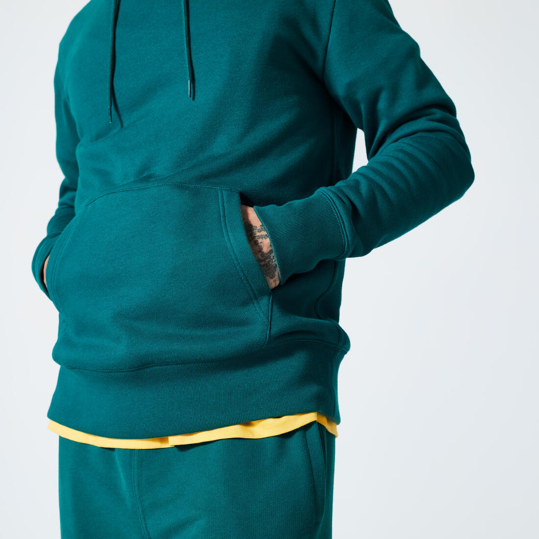 Sudadera de fitness con capucha en lino para hombre 500 Essential - Image 5