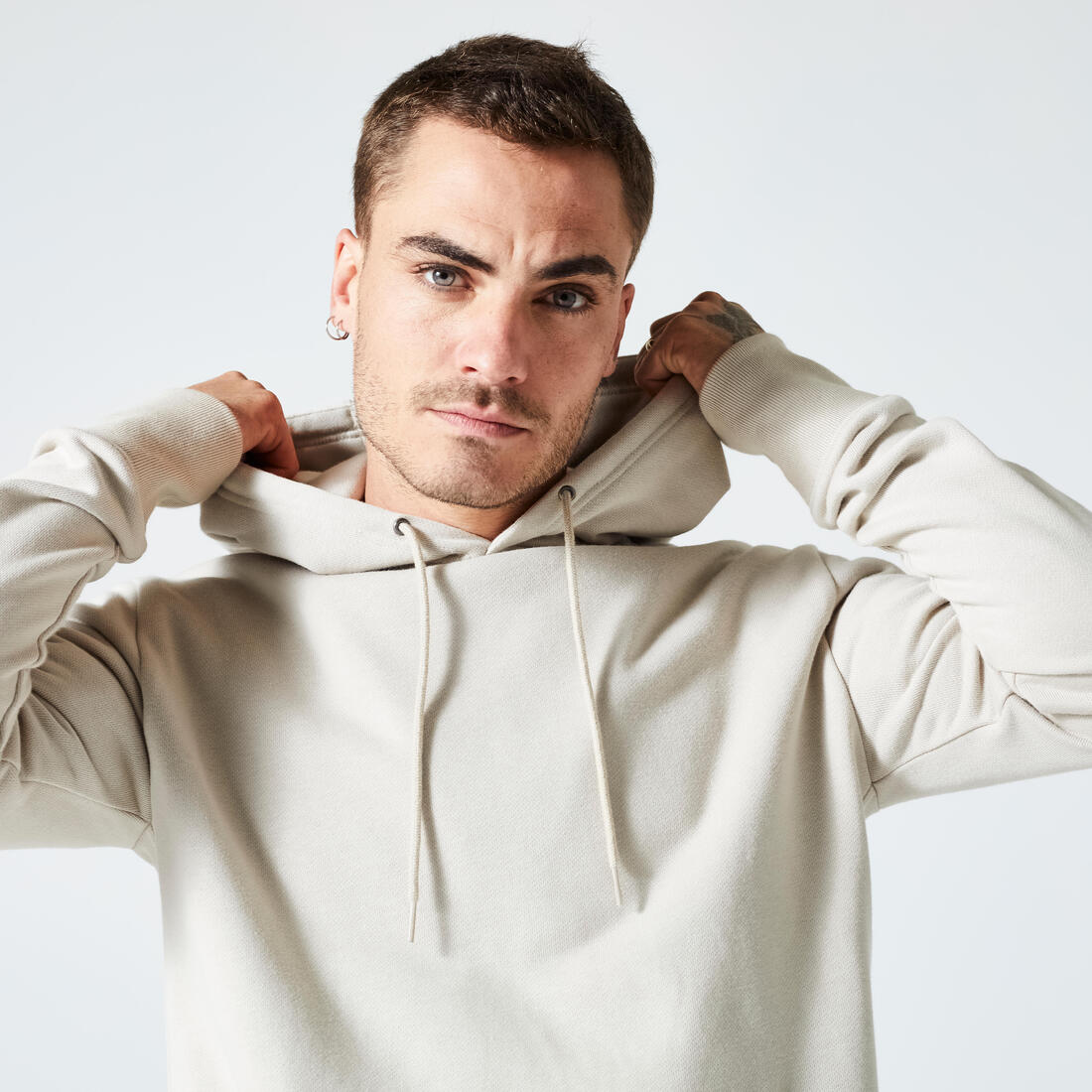 Sudadera de fitness con capucha en lino para hombre 500 Essential - Image 6