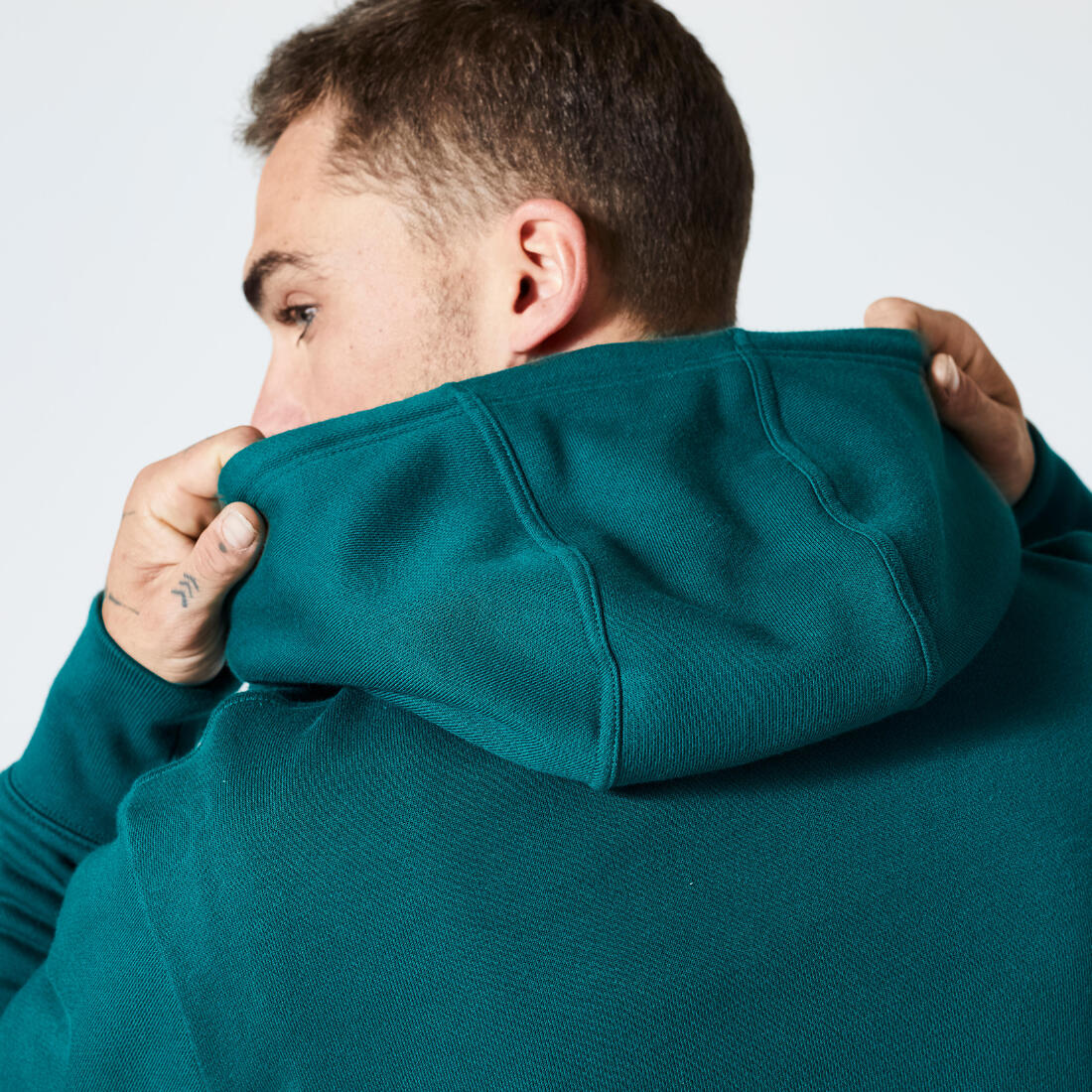 Sudadera de fitness con capucha en lino para hombre 500 Essential - Image 7