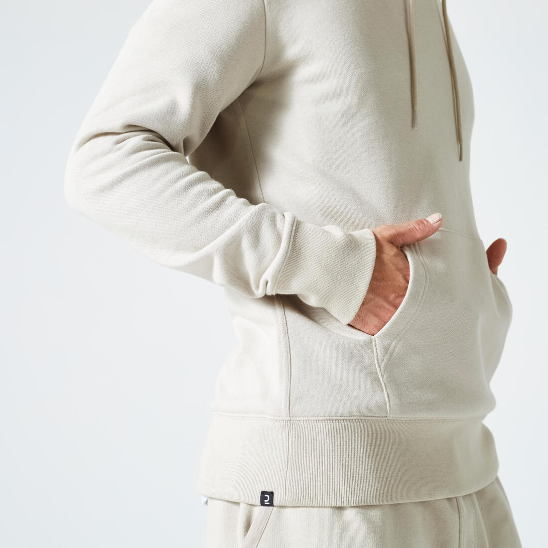 Sudadera de fitness con capucha en lino para hombre 500 Essential - Image 8