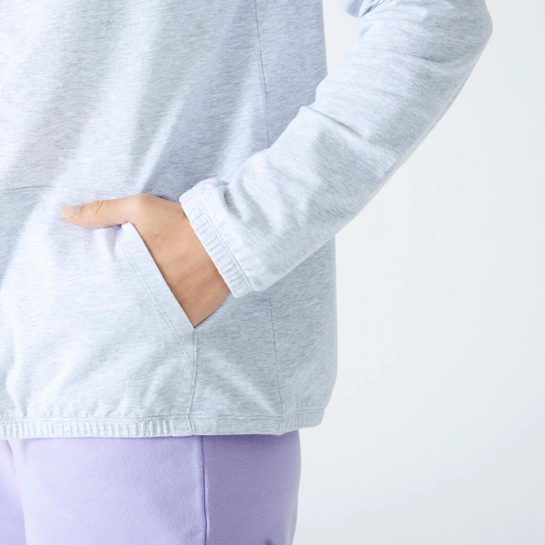 Sudadera de fitness con cierre negra para mujer 100